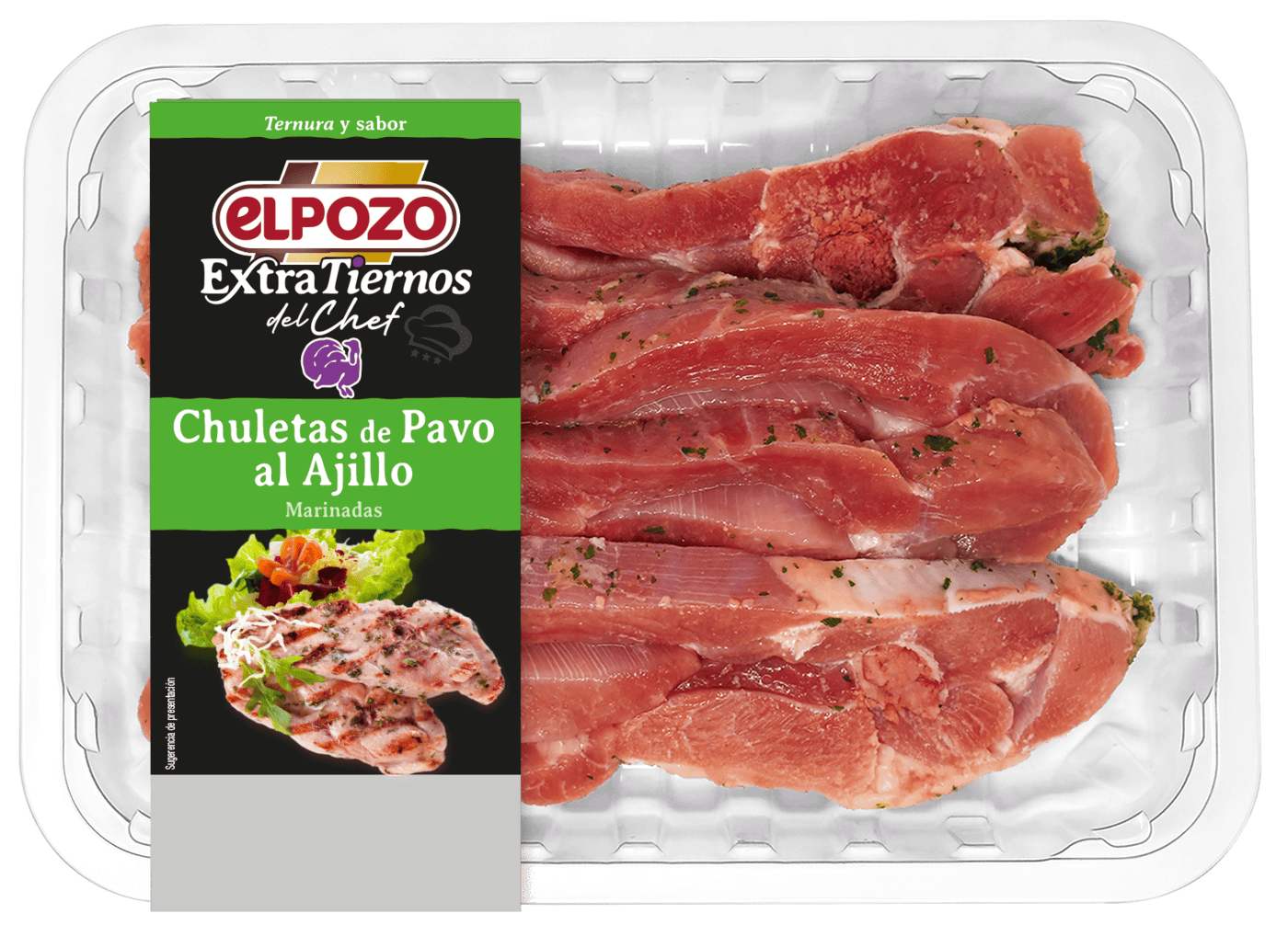Chuleta de pavo al ajillo